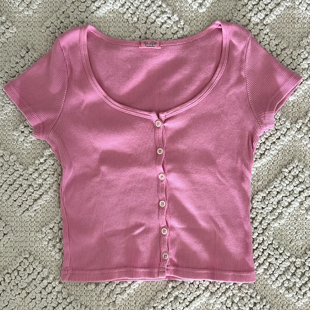 brandy melville bubblegum button top